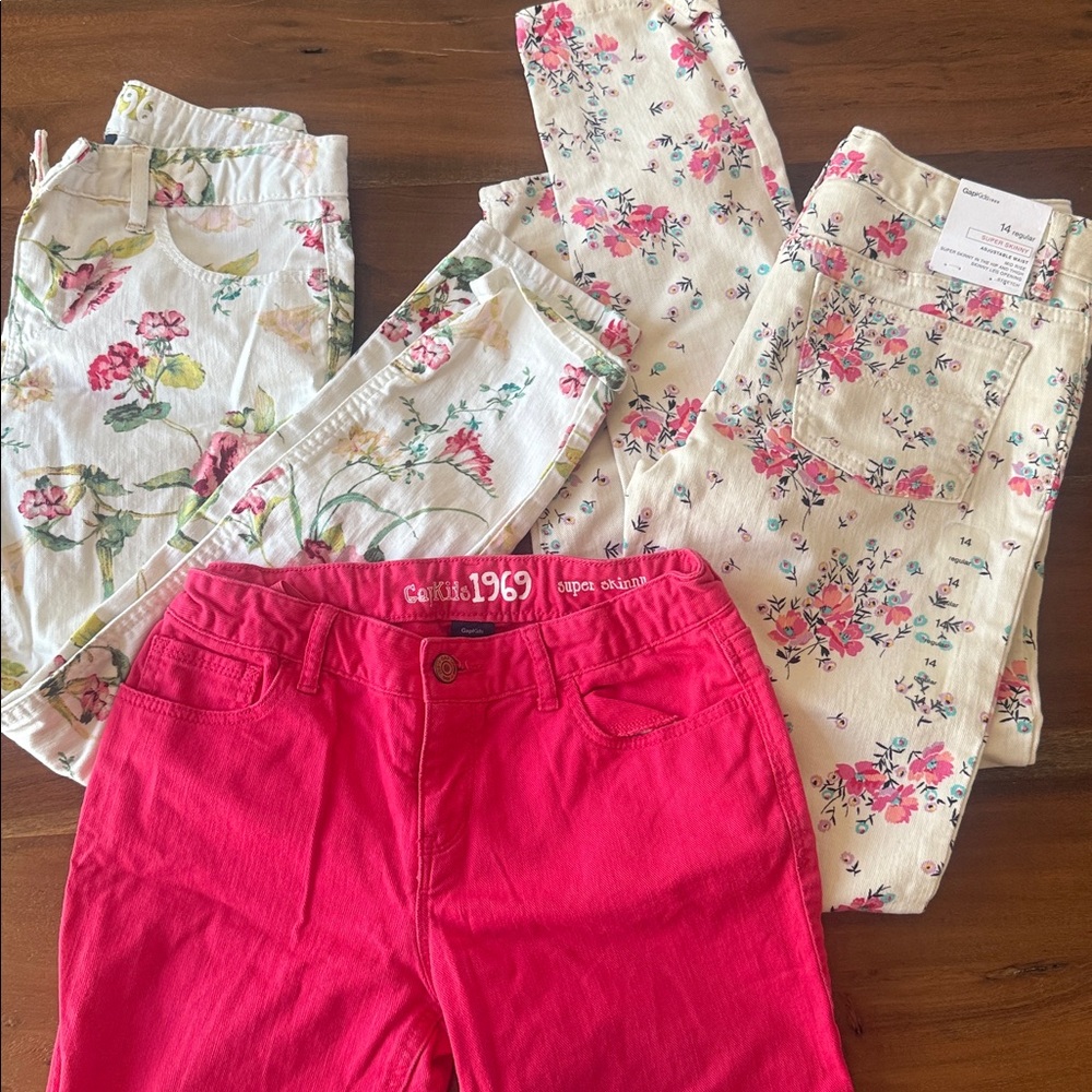Floral and Pink Gap Kids Jeans Set